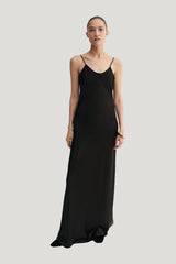 Winona Satin Dress, — model front