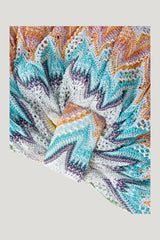 Zig zag viscose-blend lamé turban — model front