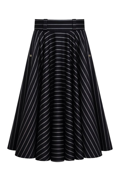 360 Maxi Circle Skirt (Ink Navy Wide Stripe) — packshot