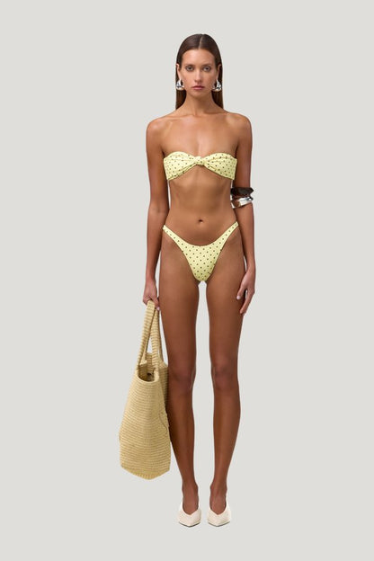 90s Bottom (Yellow Brown Polka Dot) — model front
