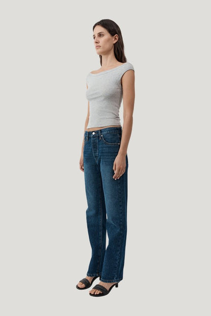 90s Straight Leg Jeans — model side