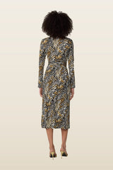 Abigail Midi Wrap Dress — model back
