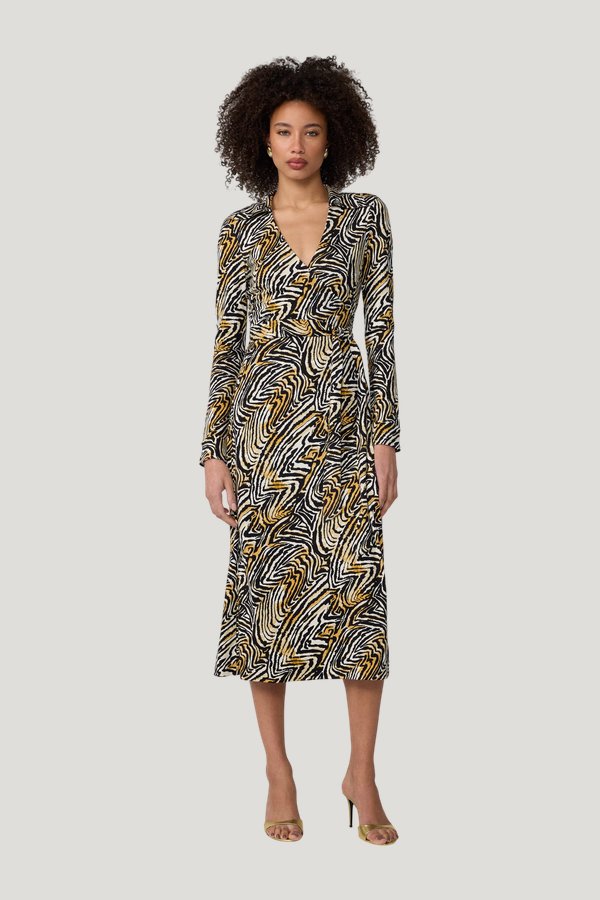 Abigail Midi Wrap Dress — model front