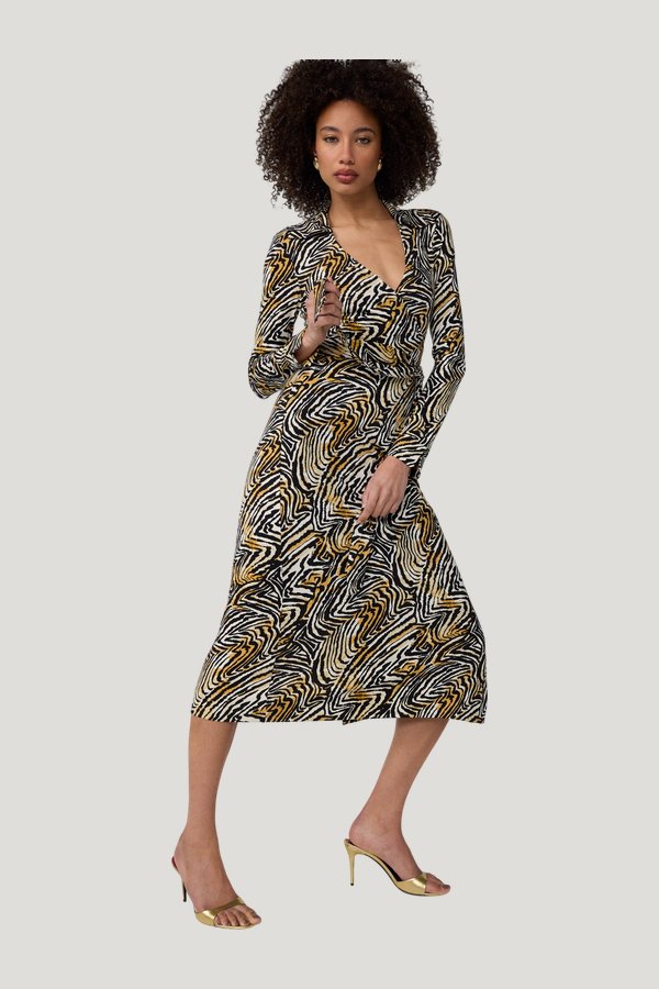 Abigail Midi Wrap Dress — model side