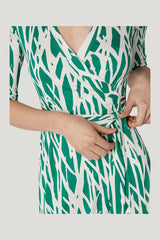 Abigail Silk Jersey Maxi Wrap Dress — model side