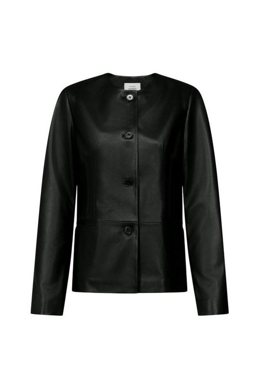 ADEA Collarless leather jacket — packshot