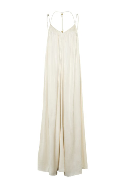 Adriana Satin Gathered Maxi Dress — packshot