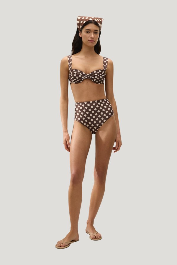 Afonso Bikini Bottom Cioccolato Dot — model front
