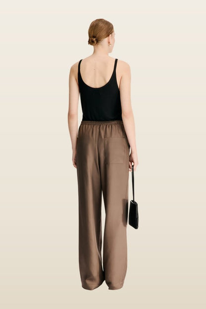 ALERA LDS PANT Silk twill trousers — model back