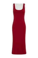 Allyra Scoop Stretch Crepe Midi Dress — packshot