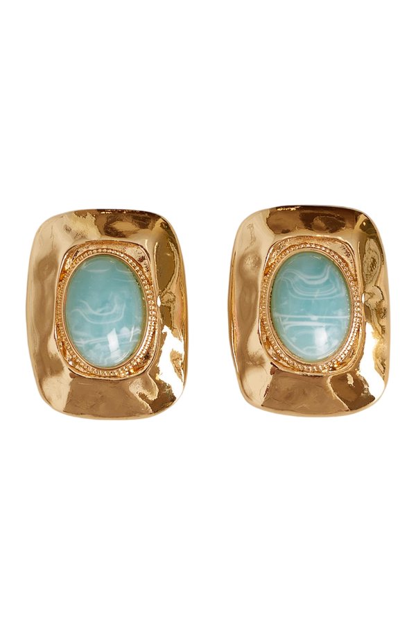 Annalise Blue Stone Square Earrings — packshot