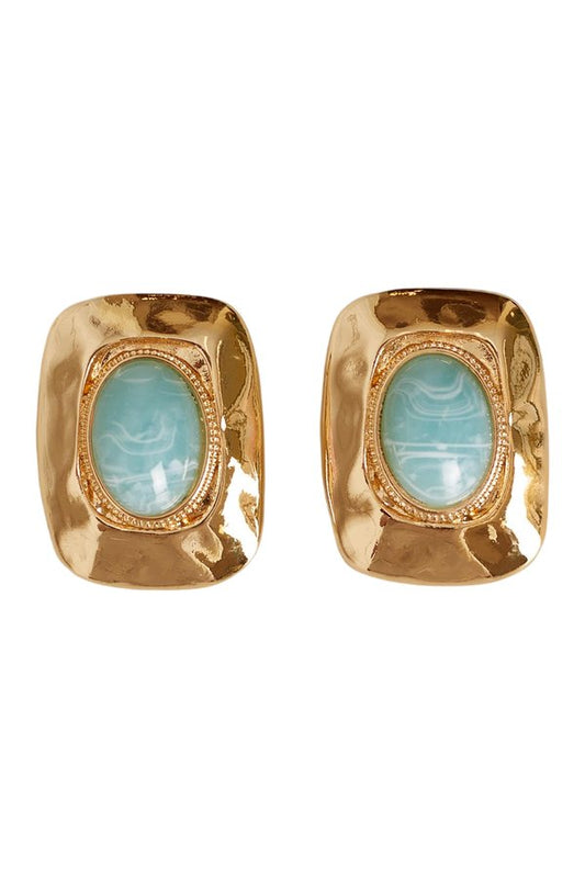Annalise Blue Stone Square Earrings — packshot
