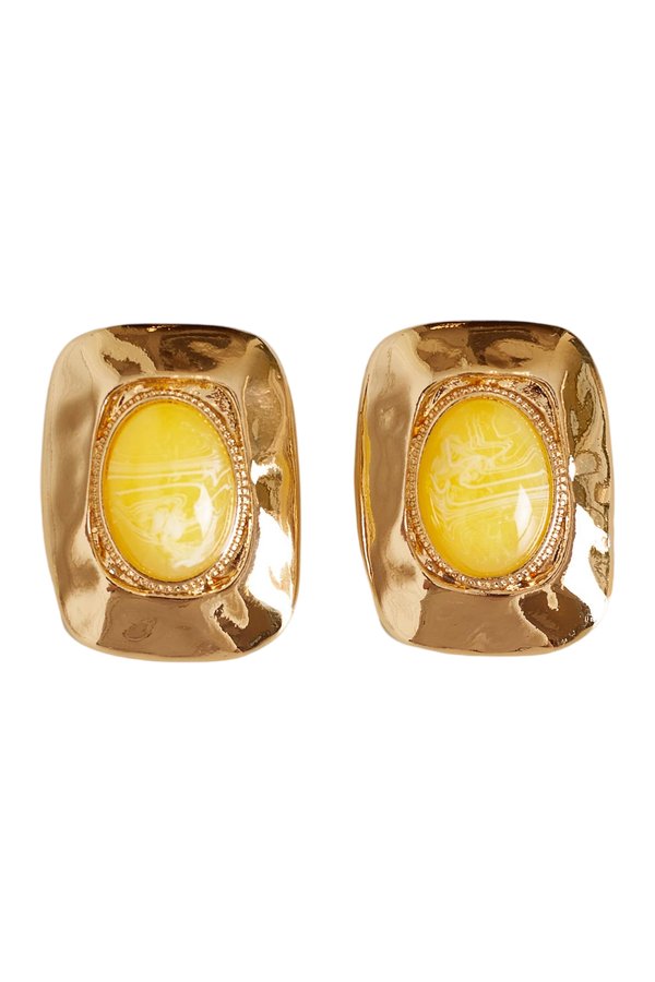 Annalise Yellow Stone Square Earrings — packshot