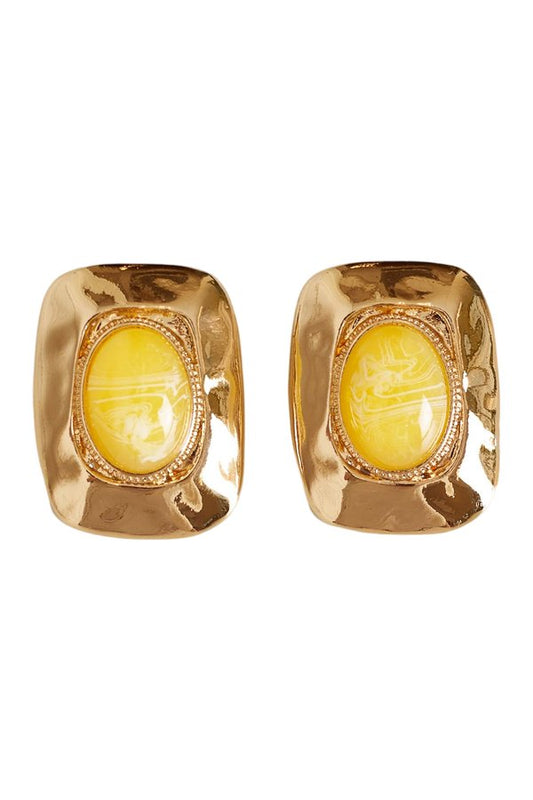 Annalise Yellow Stone Square Earrings — packshot