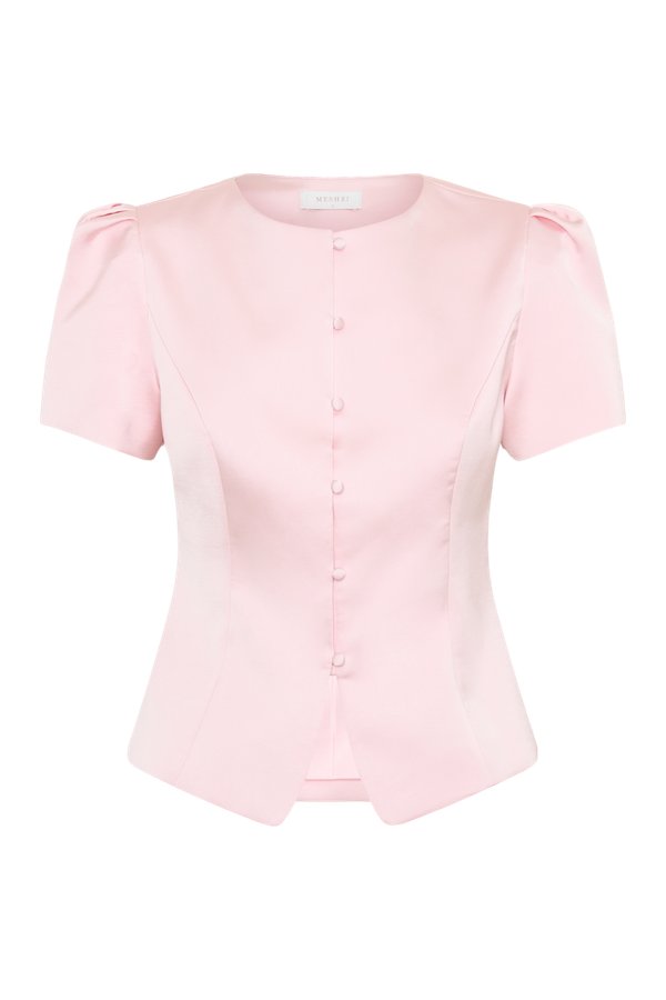 Anne Short Sleeve Satin Top — packshot