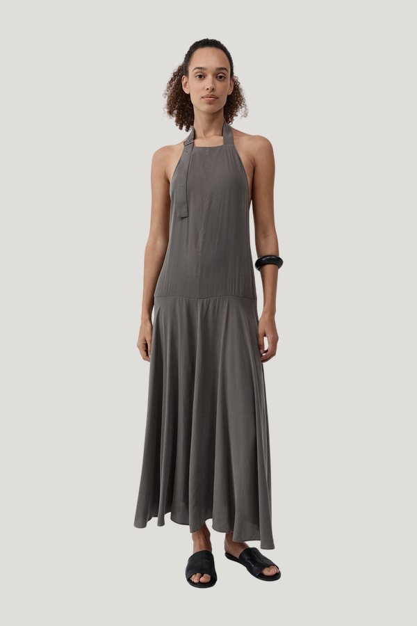 Apron Dress - Moss — model front