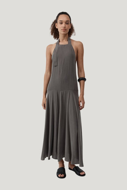 Apron Dress - Moss — model front