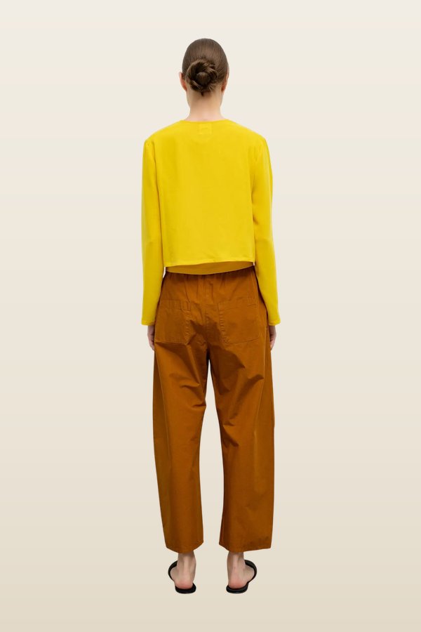 Ari Crop Cardigan — model back