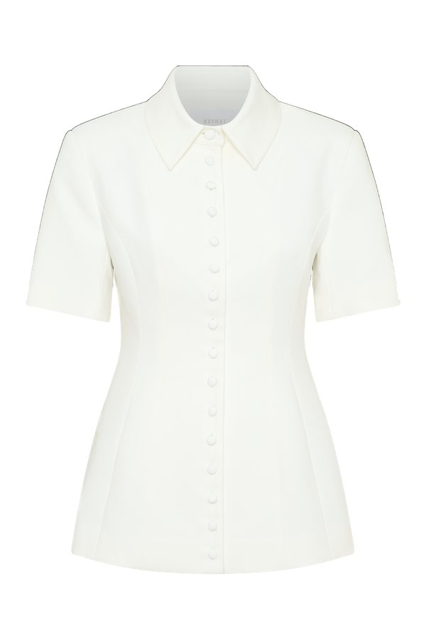 Ariella Button Up Short Sleeves Top — packshot