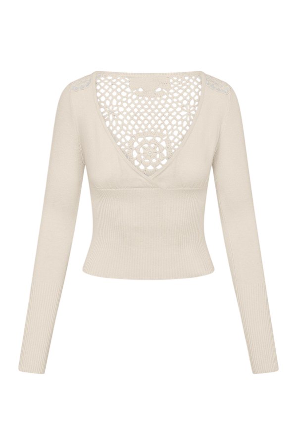 Arlo Crochet Knit Shirt - Bunny — packshot
