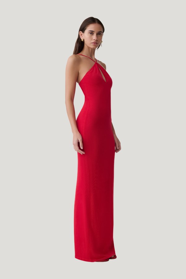 Ashtin Cross Front Knit Maxi Dress — model side