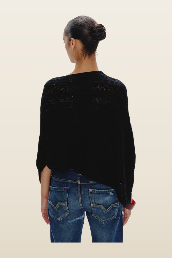 Aspen Cotton Knit Poncho — carry 4