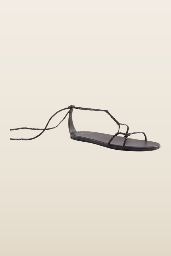 Atlas Flat Brown Woven Leather — model back