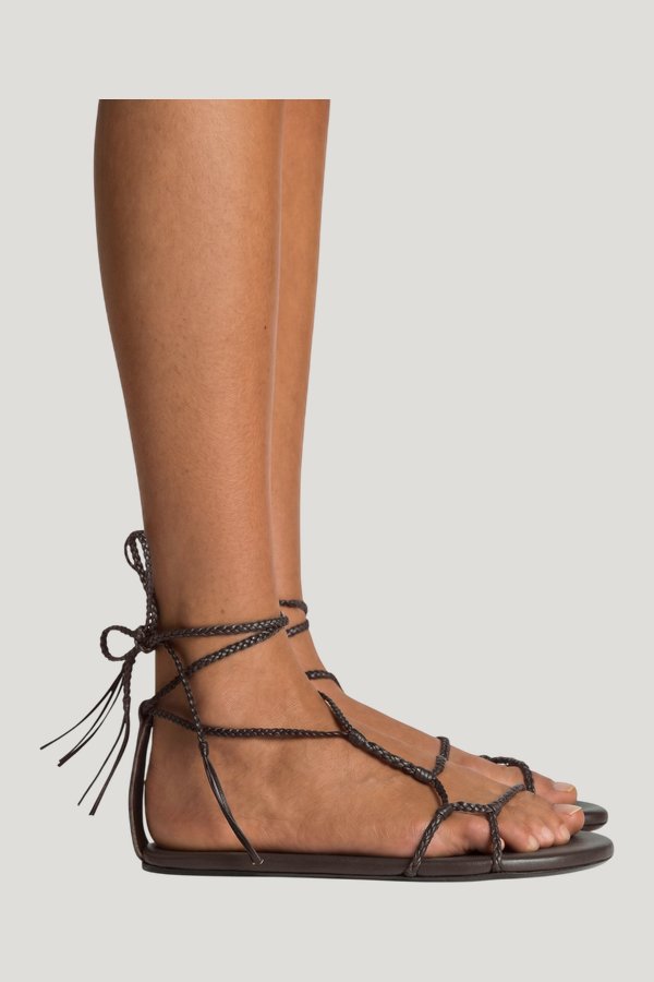 Atlas Flat Brown Woven Leather — model side