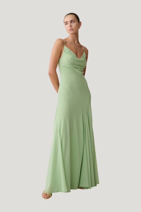 Aurelia Chiffon Maxi Dress — model side