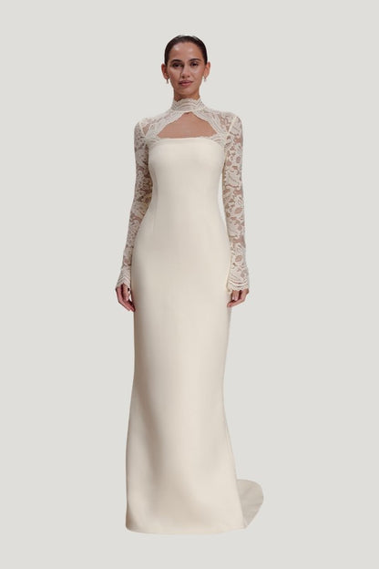 Aurelie Long Sleeve Lace Maxi Dress — model front