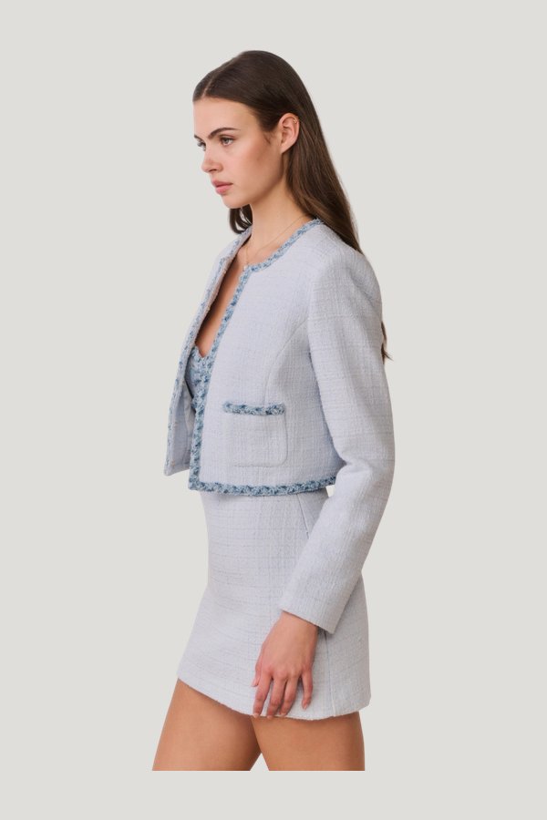 Azula Denim-Trimmed Tweed Jacket — carry 3