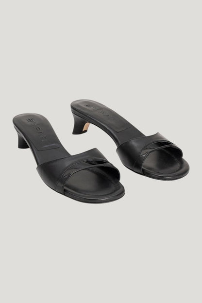 Babygirl Black Nappa Leather Slip-On Mule — model front