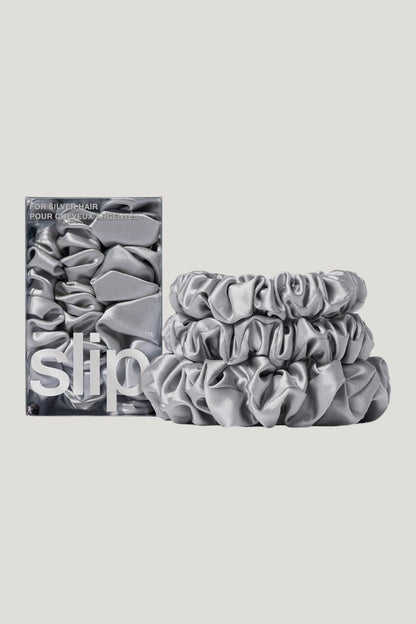 Back to Basics Silver Midi/Large Scrunchie Set — model front