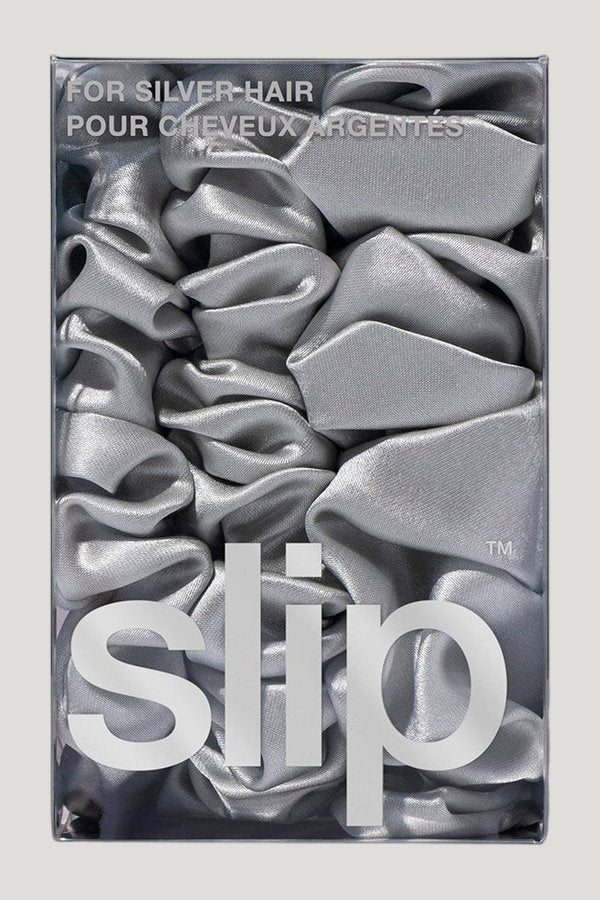 Back to Basics Silver Midi/Large Scrunchie Set — model side