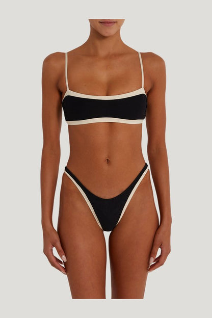 Bandeau Top (Faux Suede — model front