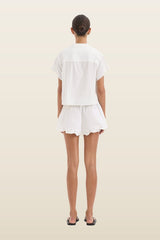Beatrice Pintuck Top — model back