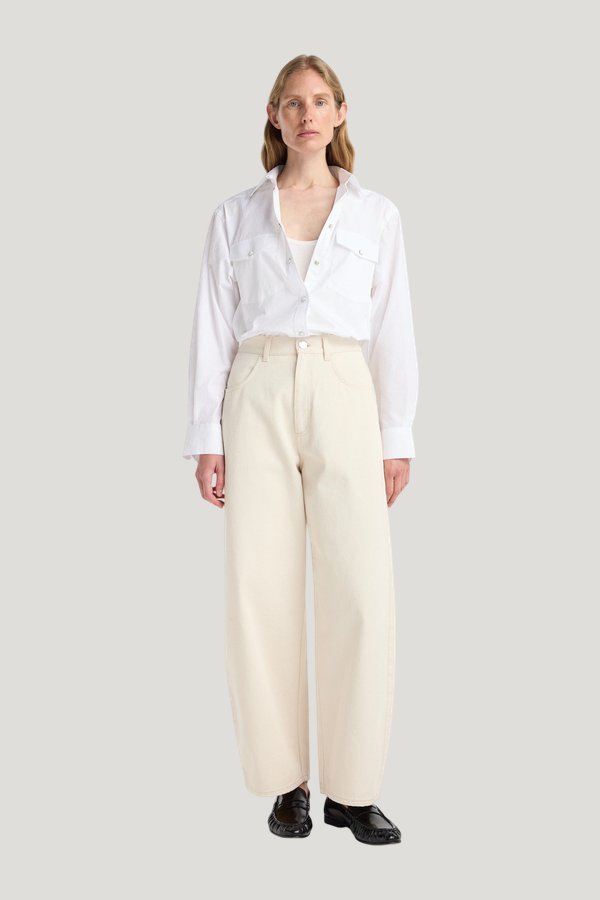 Berber - Barrel leg denim — model front