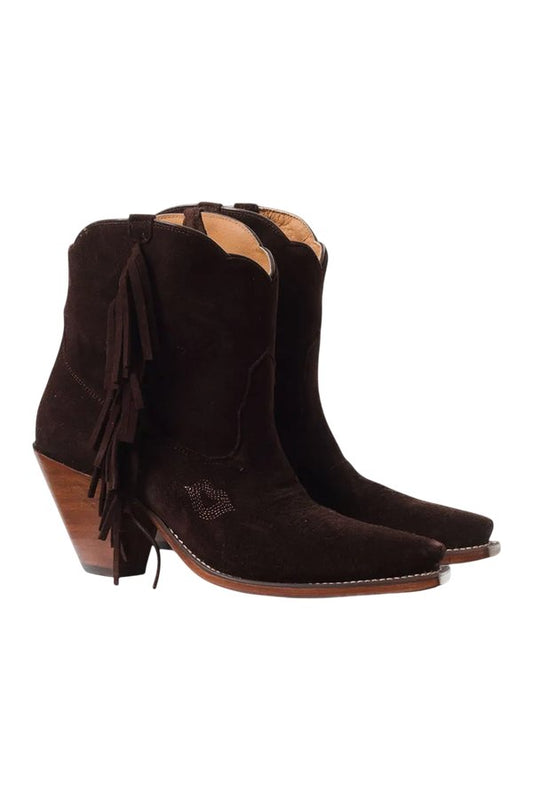 Besita The Spirit Fringe Suede Booties — packshot