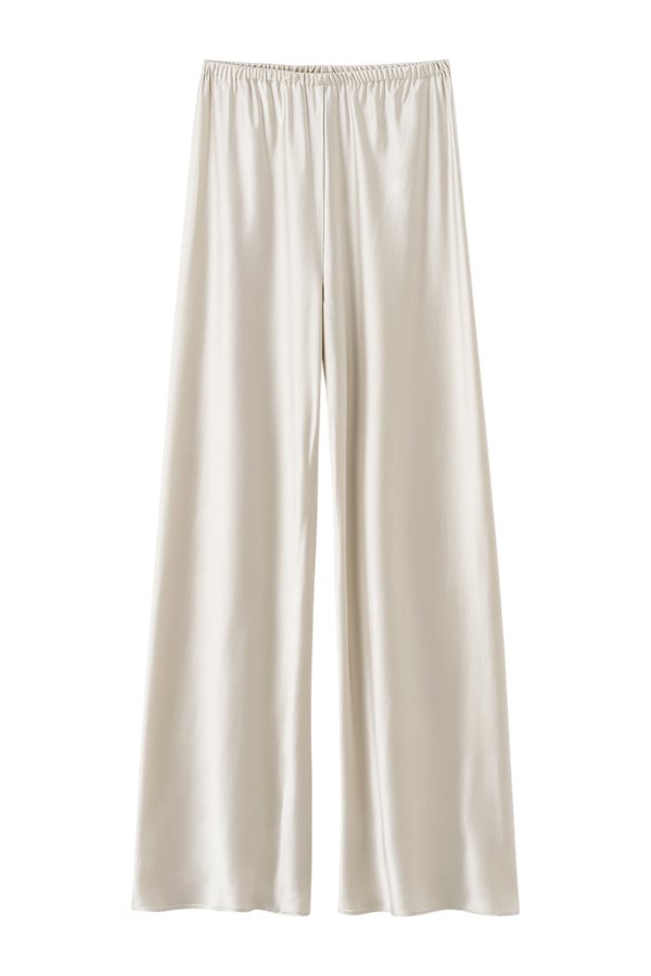 Bias Satin Pants, pearl — packshot
