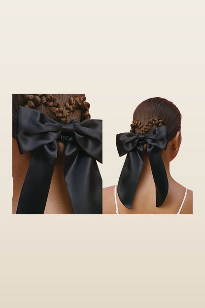 Black Hair Bow — model back