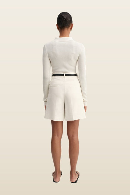 Blair Crepe Shorts, — model back