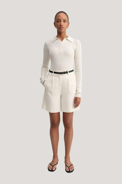Blair Crepe Shorts, — model front
