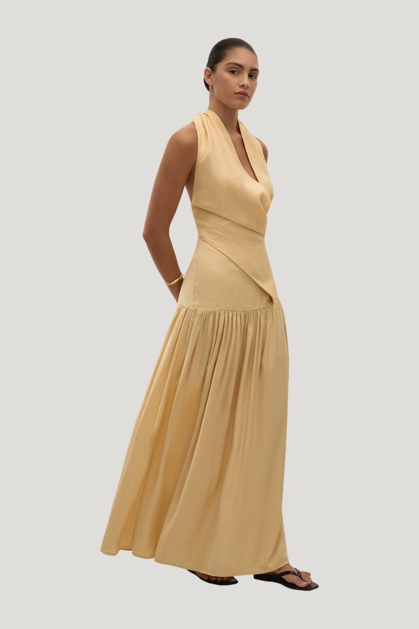 Blanca Maxi Dress Daffodil — model side