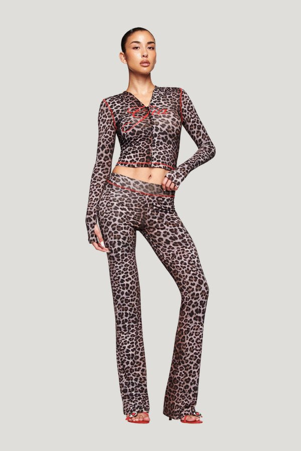 Blare Trackpant - Dark Leopard — model front