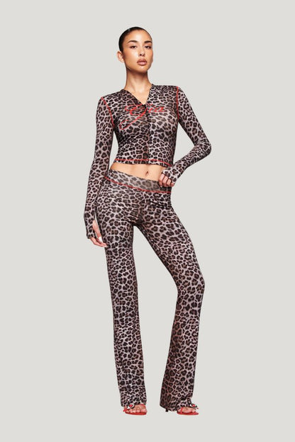 Blare Trackpant - Dark Leopard — model front
