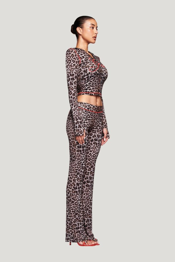 Blare Trackpant - Dark Leopard — model side