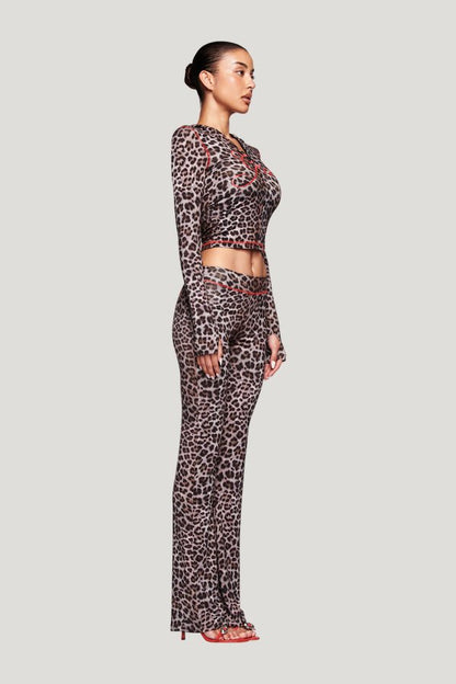 Blare Trackpant - Dark Leopard — model side