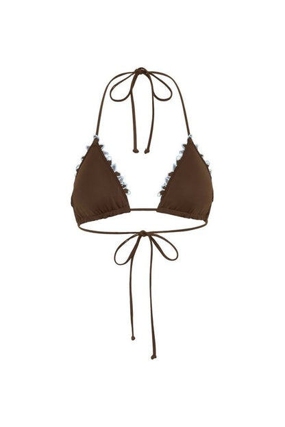 Bloom Embroidered Triangle Bikini Top — packshot