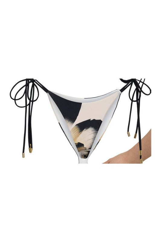Blossom Side Tie Bikini Bottom - Ivory Oversized Floral Print — packshot