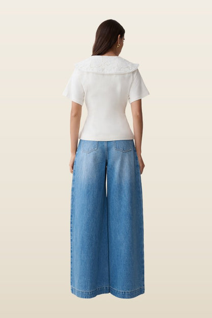 Bobby Oversized Jean With Front Pleat - Summer — model back